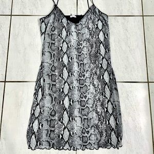 Mesh Snake skin print Body con slip dress from Garage
